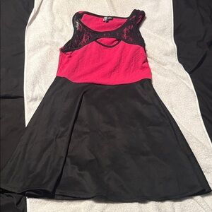 Vibe Black and Red Lace Top